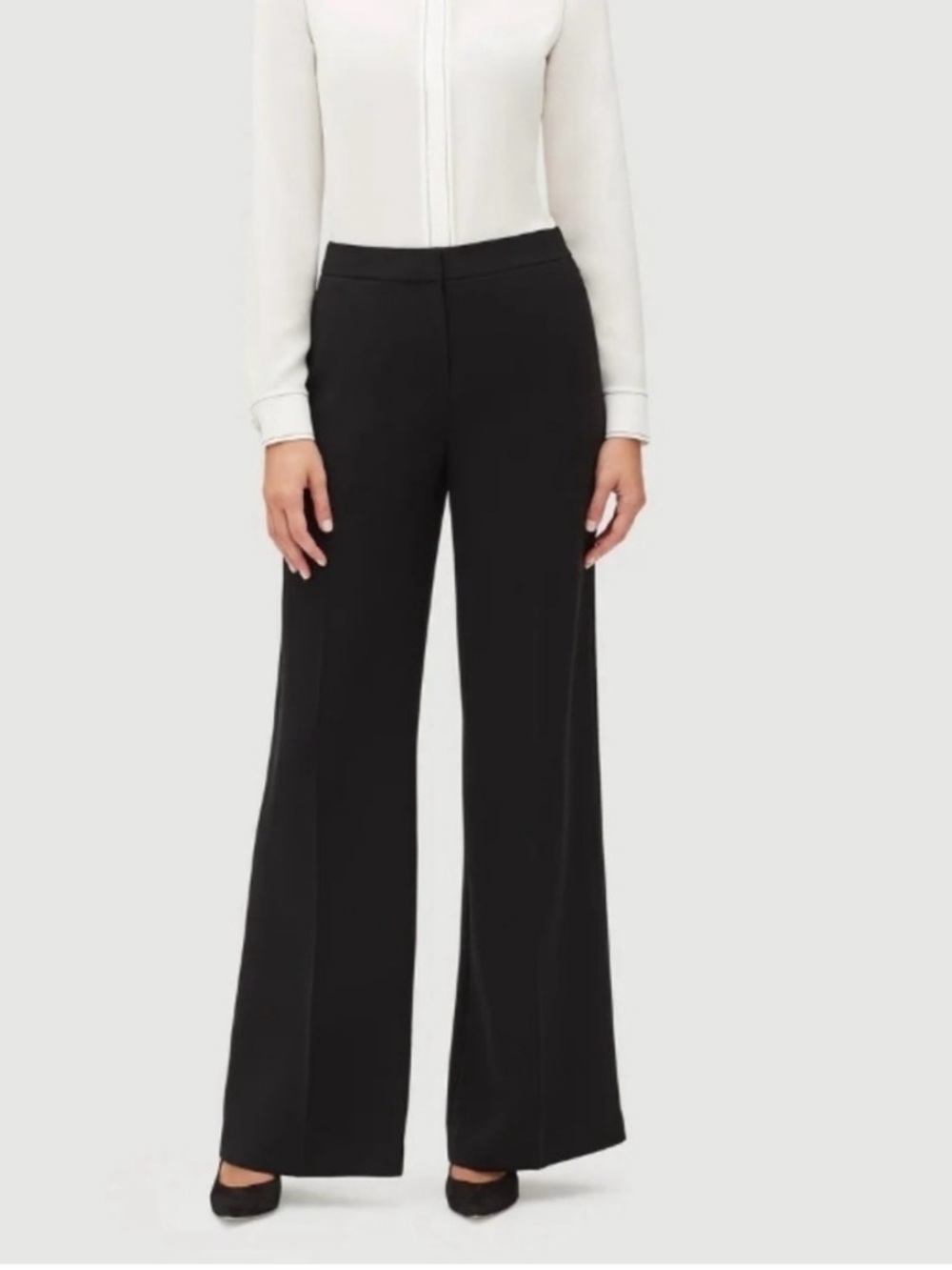 Lafayette 148 New York Black Stretch Wide Leg Pants 16